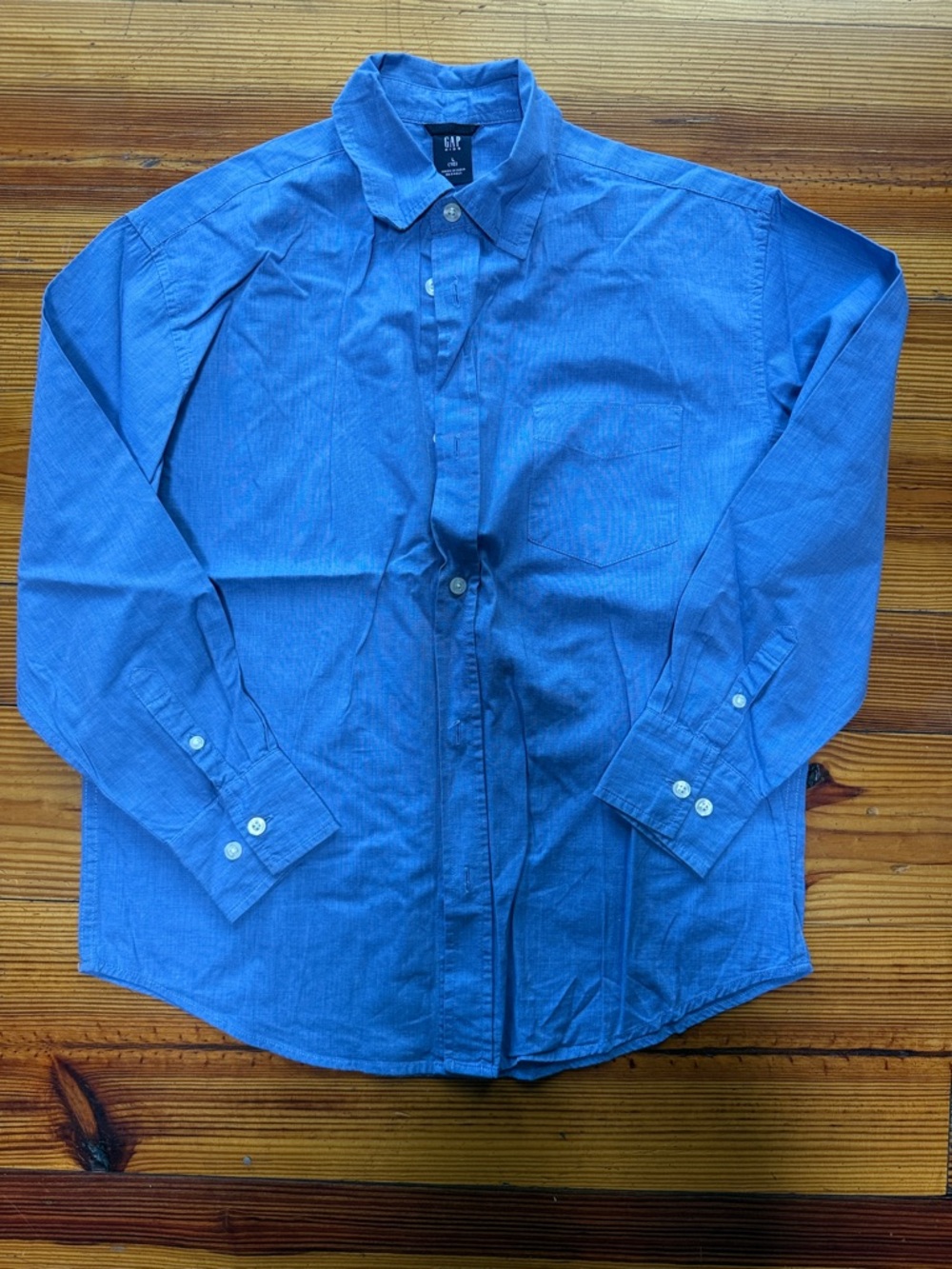 GAP Boy’s True Blue Long-Sleeve Button Shirt